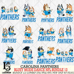 Carolina Panthers  Bluey Dance NFL Bundle 12 SVG Eps Dxf Png File, Digital Download, Instant Download