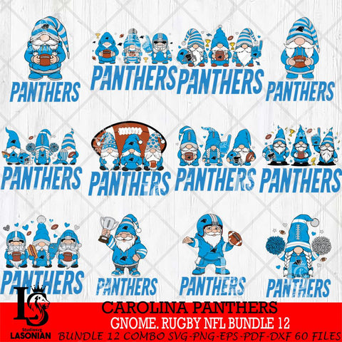 Carolina Panthers  Gnome Football NFL Bundle File Cut, NFL SVG, Digital Download , CHRISTMAS Criucut , Silhouette