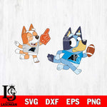 Carolina Panthers bluey football 2 Svg Eps Dxf Png File, Digital Download, Instant Download