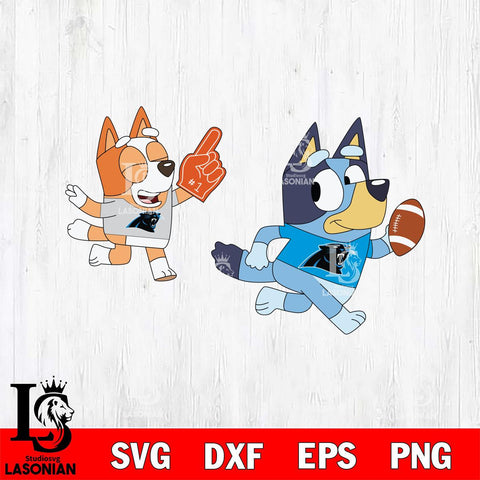 Carolina Panthers bluey football 2 Svg Eps Dxf Png File, Digital Download, Instant Download