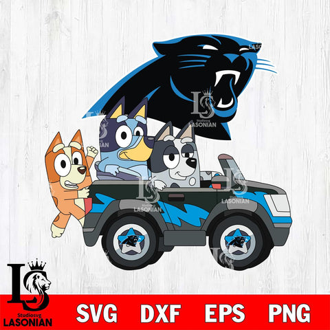 Carolina Panthers bluey friends car Svg Eps Dxf Png File, Digital Download, Instant Download