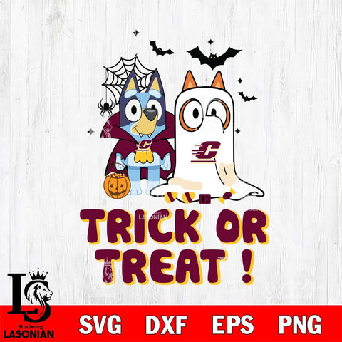Central Michigan Chippewas Bluey Trick or Treat Halloween Svg Eps Dxf Png File, Digital Download, Instant Download
