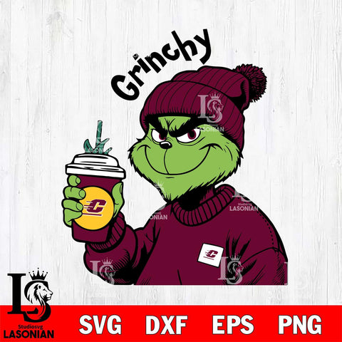 Central Michigan Chippewas Boujee Grinch 10 Svg Eps Dxf Png File, Digital Download, Instant Download