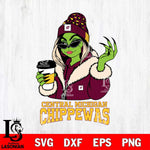 Central Michigan Chippewas Boujee Grinch Girls Christmas Cut Files Cricut, Svg Dxf Eps Png file, Digital download , Silhouette