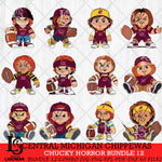 Central Michigan Chippewas Chucky Horror Bundle 12 SVG Eps Dxf Png File, Bundle NCAA svg, Digital Download, Instant Download