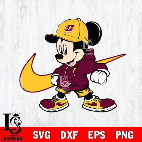 Central Michigan Chippewas Cool Mickey Mouse Svg Eps Dxf Png File, NCAA svg, Digital Download, Instant Download
