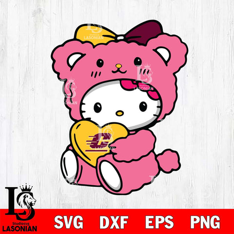 Central Michigan Chippewas Cute Hello Kitty 3 Svg Eps Dxf Png File, Digital Download, Instant Download
