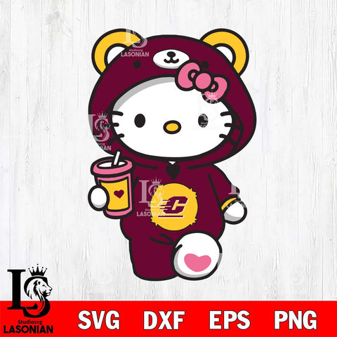 Central Michigan Chippewas Cute Hello Kitty Svg Eps Dxf Png File, Digital Download, Instant Download