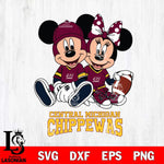 Central Michigan Chippewas Disney Mickey And Minnie Football Svg Eps Dxf Png File, NCAA svg , Digital Download , Instant Download, Cricut File