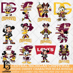 Central Michigan Chippewas Disney character NCAA Bundle 12 Svg Eps Dxf Png File, Digital Download, Instant Download