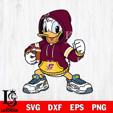 Central Michigan Chippewas Donald Duck Disney Christmas File Cut, NCAA SVG DXF EPS PNG FILE, Digital Download , Criucut , Silhouette