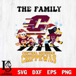 Central Michigan Chippewas Family Bluey Christmas Svg Eps Dxf Png File, Digital Download