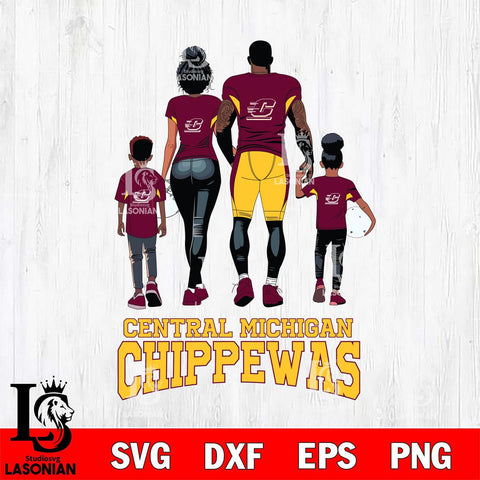 Central Michigan Chippewas Family Love Rugby SVG DXF EPS PNG FILE,NCAA SVG, Father day Digital Download,Instant Download, Silhouette