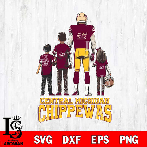 Central Michigan Chippewas Father Football SVG DXF EPS PNG FILE,NCAA SVG, Father day Digital Download,Instant Download, Silhouette