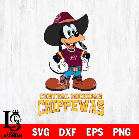 Central Michigan Chippewas Goofy Cowboy Sport SVG DXF EPS PNG FILE,NCAA svg ,Football Digital Download,Instant Download, Silhouette