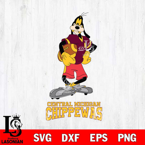 Central Michigan Chippewas Goofy Player SVG DXF EPS PNG FILE,NCAA svg ,Football Digital Download,Instant Download, Silhouette