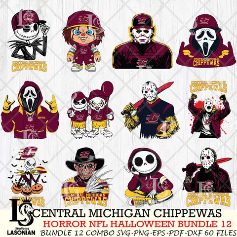 Central Michigan Chippewas Halloween Bundle 12 SVG Svg Eps Dxf Png File, NCAA bundle svg, Digital Download, Instant Download