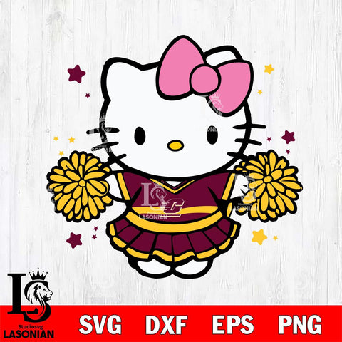 Central Michigan Chippewas Hello Kitty Cheerleader 10 Svg Eps Dxf Png File, Digital Download, Instant Download