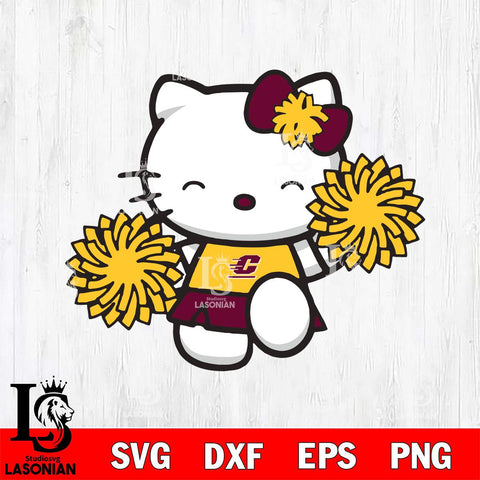 Central Michigan Chippewas Hello Kitty Cheerleader Svg Eps Dxf Png File, Digital Download, Instant Download