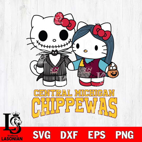 Central Michigan Chippewas Hello Kitty Horror 11 Svg Eps Dxf Png File, Digital Download