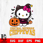Central Michigan Chippewas Hello Kitty Horror 1 Svg Eps Dxf Png File, Digital Download