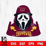 Central Michigan Chippewas Horror Character Ghostface Sport Svg Eps Dxf Png File, NCAA svg, Digital Download, Instant Download
