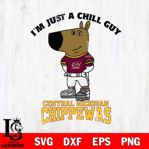 Central Michigan Chippewas I'm Just A Chill Guy Football Svg Eps Dxf Png File,NCAA Svg Files,Chill Guy svg ,Digital Download ,Instant Download, Cricut File