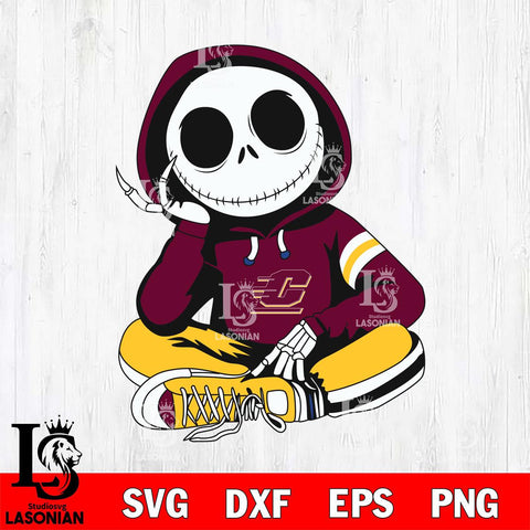 Central Michigan Chippewas Jack Skellington halloween Svg Eps Dxf Png File, NCAA svg, Digital Download, Instant Download