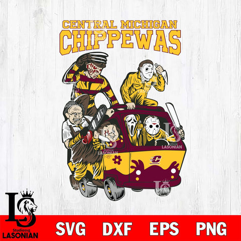 Central Michigan Chippewas Jason Voorhees Horror 10 Svg Eps Dxf Png File, NCAA svg, Digital Download, Instant Download