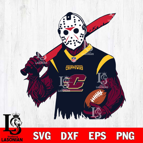 Central Michigan Chippewas Jason Voorhees Horror 11 Svg Eps Dxf Png File, NCAA svg, Digital Download, Instant Download