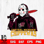 Central Michigan Chippewas Jason Voorhees Horror 12 Svg Eps Dxf Png File, NCAA svg, Digital Download, Instant Download