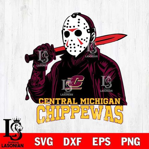 Central Michigan Chippewas Jason Voorhees Horror 12 Svg Eps Dxf Png File, NCAA svg, Digital Download, Instant Download