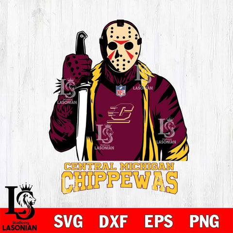 Central Michigan Chippewas Jason Voorhees Horror 3 Svg Eps Dxf Png File, NCAA svg, Digital Download, Instant Download