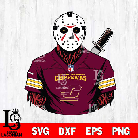 Central Michigan Chippewas Jason Voorhees Horror 4 Svg Eps Dxf Png File, NCAA svg, Digital Download, Instant Download