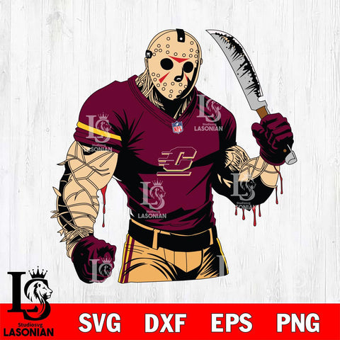 Central Michigan Chippewas Jason Voorhees Horror 8 Svg Eps Dxf Png File, NCAA svg, Digital Download, Instant Download