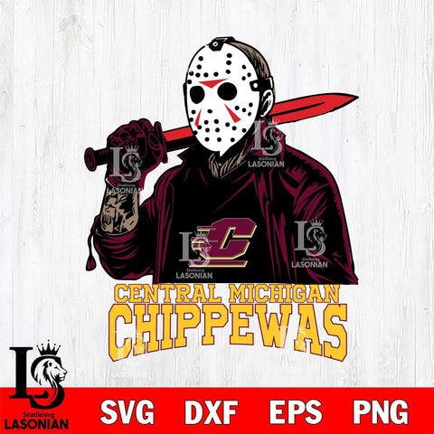 Central Michigan Chippewas Jason Voorhees Horror Halloween Svg Eps Dxf Png File, NCAA svg, Digital Download, Instant Download