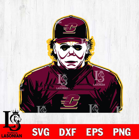 Central Michigan Chippewas Michael Myers Horror Halloween Svg Eps Dxf Png File, NCAA svg, Digital Download, Instant Download