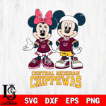Central Michigan Chippewas Mickey And Minnie Football Svg Eps Dxf Png File, NCAA svg , Digital Download , Instant Download, Cricut File