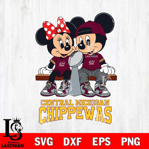 Central Michigan Chippewas Mickey And Minnie Football Champions Svg Eps Dxf Png File, NCAA svg , Digital Download , Instant Download, Cricut File