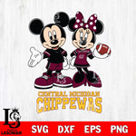 Central Michigan Chippewas Mickey Minnie Football Svg Eps Dxf Png File, NCAA svg , Digital Download , Instant Download, Cricut File