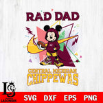 Central Michigan Chippewas Mickey Wearing Hoodie Rad Dad SVG DXF EPS PNG FILE, NCAA File Cut,Digital Download,Instant Download