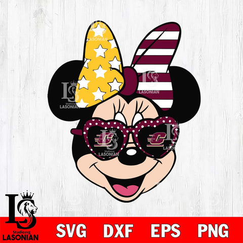Central Michigan Chippewas Minnie Mouse Love Svg Eps Dxf Png File, NCAA svg, Digital Download, Instant Download