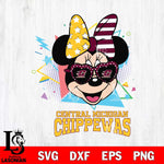 Central Michigan Chippewas Minnie Mouse Love Sport SVG DXF EPS PNG FILE, NCAA File Cut,Digital Download,Instant Download