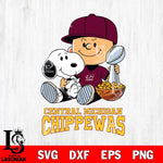 Central Michigan Chippewas Peanuts Snoopy Champion football SVG DXF EPS PNG FILE,Snoopy File Cut, NCAA Digital Download,Instant Download,Christmas Silhouette