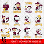 Central Michigan Chippewas Peanuts Snoopy Player NCAA Bundle 12 SVG DXF EPS PNG FILE,Snoopy File Cut, bundle NCAA Digital Download,Instant Download, Silhouette