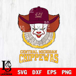 Central Michigan Chippewas Pennywise Horror Sport 12 Svg Eps Dxf Png File, Digital Download
