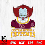 Central Michigan Chippewas Pennywise Horror Sport 5 Svg Eps Dxf Png File, Digital Download