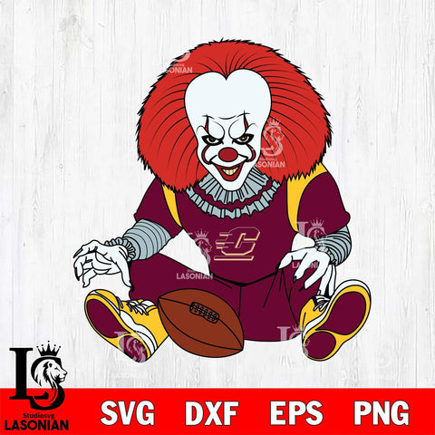 Central Michigan Chippewas Pennywise Horror Sport 6 Svg Eps Dxf Png File, Digital Download