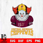 Central Michigan Chippewas Pennywise Horror Sport 7 Svg Eps Dxf Png File, Digital Download