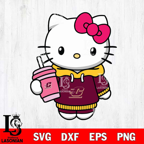 Central Michigan Chippewas Pretty Hello Kitty Svg Eps Dxf Png File, Digital Download, Instant Download
